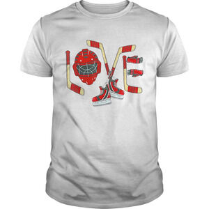 Love Ice Hockey Valentines Day Shirt